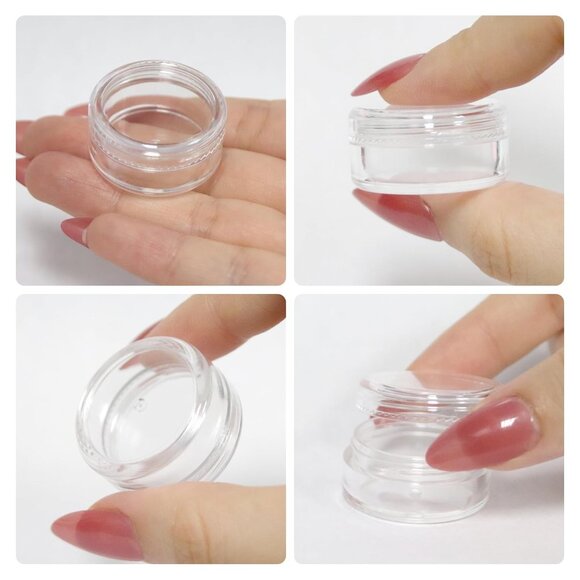 50 New Empty 5 Grams Acrylic Clear Round Jars - BPA Free Containers for Cosmetic - Picture 4 of 9